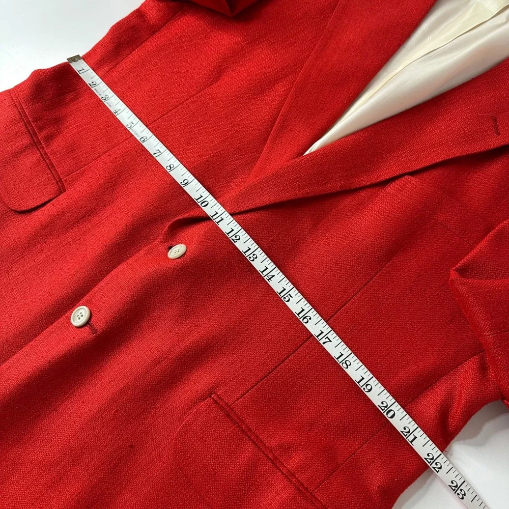 Vtg Laughton Hunter Red Blazer Sport Coat Suit Jacket Textured 2 Button Mens 44